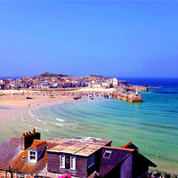 Buy canvas prints of Incomming tide, St. Ives, Cornwall, UK. by john hill