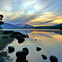 Buy canvas prints of Dramatic Dawn sky, Cumbria, UK. by john hill