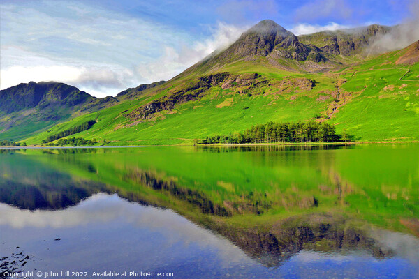 High Stile Mountain reflections, Cumbria, UK. Picture Board by john hill