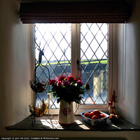 Buy canvas prints of Through the cottage window. by john hill
