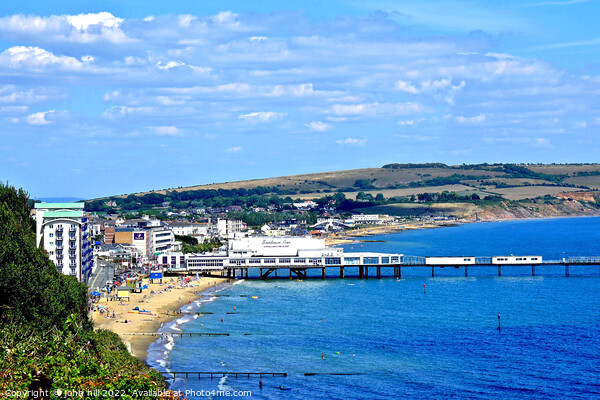Sandown seafront view, Isle of Wight, UK. Picture Board by john hill