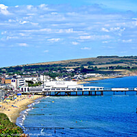 Buy canvas prints of Sandown seafront view, Isle of Wight, UK. by john hill