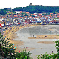 Buy canvas prints of Scarborough South beach at low tide, North Yorkshire, UK. by john hill