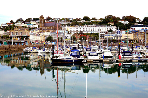 reflections at Inner harbour, Torquay, Devon, UK. Picture Board by john hill