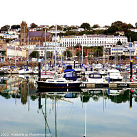 Buy canvas prints of reflections at Inner harbour, Torquay, Devon, UK. by john hill