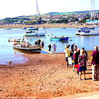 Buy canvas prints of River Teign ferry, Teignmouth, Devon, UK. by john hill