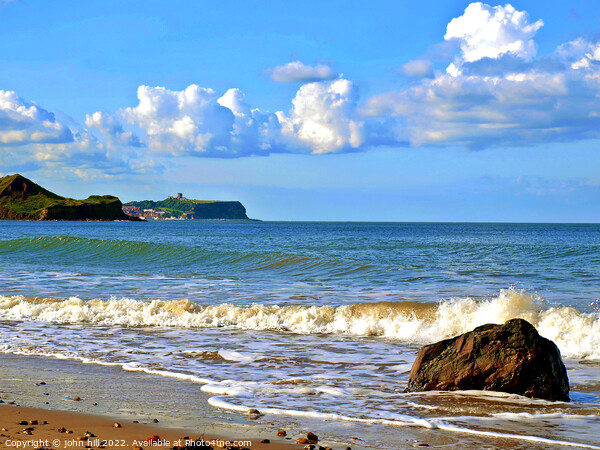 Cayton Bay view from beach, Yorkshire. Picture Board by john hill