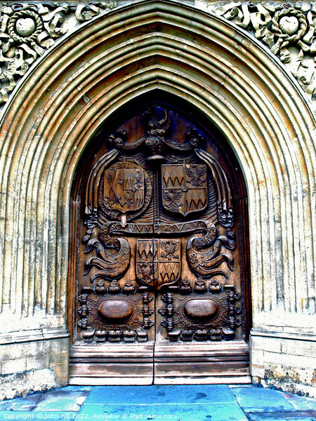 The West door of Bath Abbey, Bath. Picture Board by john hill