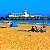Buy canvas prints of Bournemouth beach and pier, Dorset, UK. by john hill