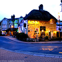 Buy canvas prints of The village Inn at Night, Shanklin. by john hill
