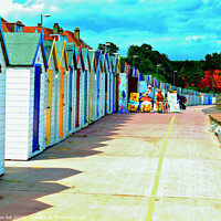 Buy canvas prints of Beach huts, Preston beach, Paignton. by john hill
