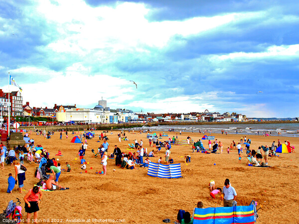 Busy beach and town, Bridlington,Yorkshire; Picture Board by john hill