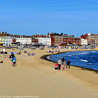 Buy canvas prints of Weymouth beach in September, Dorset. by john hill