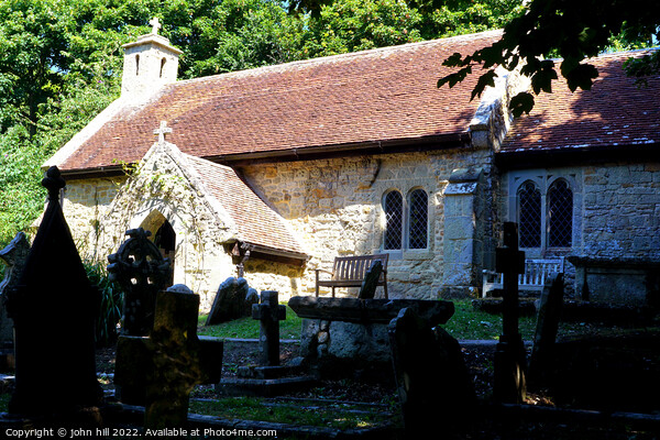 11th century church, Bonchurch, Isle of Wight. Picture Board by john hill
