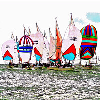 Buy canvas prints of Racing Spinnakers (watercolor effect ) by john hill