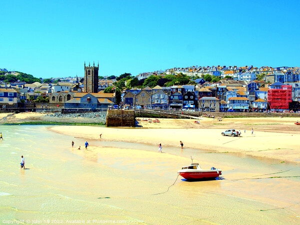 St. Ives harbour at low tide, Cornwall. Picture Board by john hill