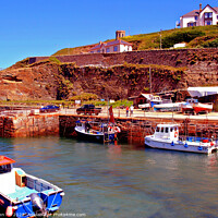 Buy canvas prints of Portreath harbour, Cornwall. by john hill