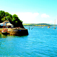 Buy canvas prints of Boatyard on the river Tamar,Cornwall, UK. by john hill