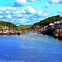 Buy canvas prints of East Looe River, Cornwall. by john hill