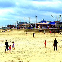Buy canvas prints of Mablethorpe beach, Lincolnshire. by john hill