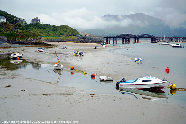Reflections at low tide in Barmouth, Wales. Picture Board by john hill