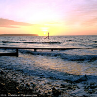 Buy canvas prints of Sunrise at Shanklin, Isle of Wight. by john hill