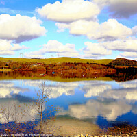Buy canvas prints of Reflections at Carsington water, Derbyshire. by john hill
