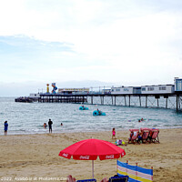 Buy canvas prints of Sandown pier and beach on the Isle of Wight. by john hill