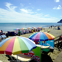 Buy canvas prints of Colourful Shanklin beach on the Isle of Wight. by john hill