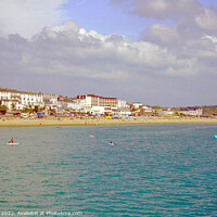 Buy canvas prints of Sandown seafront from the pier. by john hill