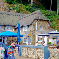 Buy canvas prints of Fisherman's cottage Inn at Shanklin, Isle of Wight. by john hill