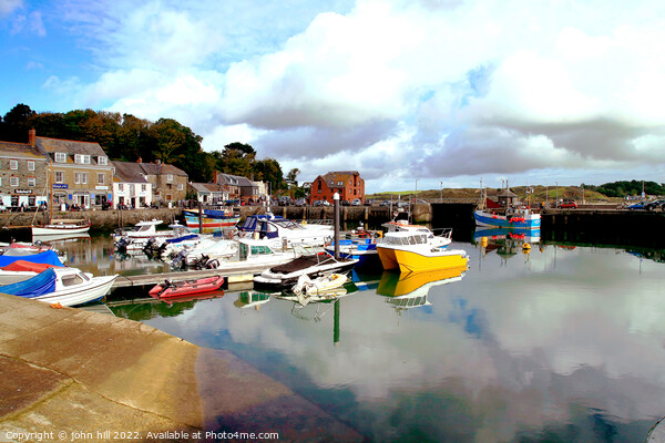 Padstow harbour reflections Cornwall. Picture Board by john hill