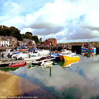 Buy canvas prints of Padstow harbour reflections Cornwall. by john hill