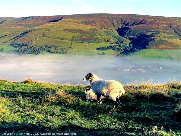 Morning mist in Edale valley Derbyshire Picture Board by john hill
