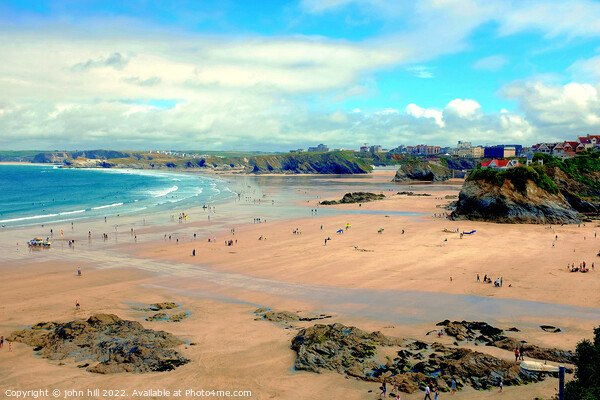 Newquay at Low tide Cornwall. Picture Board by john hill