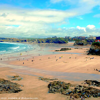 Buy canvas prints of Newquay at Low tide Cornwall. by john hill