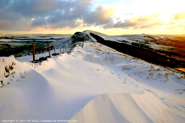 The Great Ridge in Winter, Derbyshire, UK. Picture Board by john hill