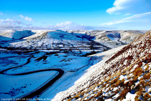 Peak district Vale of Edale in Winter Derbyshire, UK. Picture Board by john hill