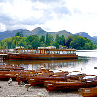 Buy canvas prints of Derwentwater and Keswick Launch jetty Cumbria by john hill