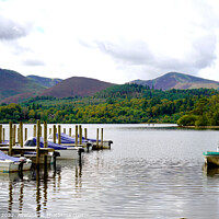 Buy canvas prints of Refections on Derwentwater Cumbria by john hill