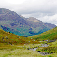 Buy canvas prints of View of High Stile and Red Pike from Honister Pass. by john hill