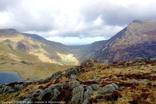 View of the Ogwen valley in Snowdonia, Wales. Picture Board by john hill