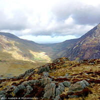 Buy canvas prints of View of the Ogwen valley in Snowdonia, Wales. by john hill