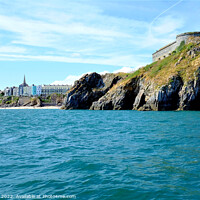 Buy canvas prints of St. Catherine's rock, Tenby, South Wales, UK. by john hill