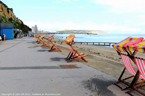Empty deck chairs, Sandown, Isle of Wight, UK. Picture Board by john hill