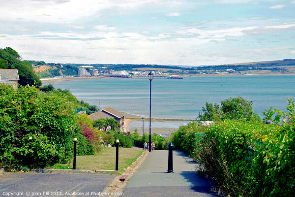 Shanklin view of Sandown bay, Isle of Wight, UK. Picture Board by john hill