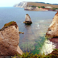 Buy canvas prints of Freshwater Bay, Isle of Wight. by john hill