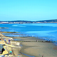Buy canvas prints of Sandown bay From shanklin, Isle of Wight. by john hill