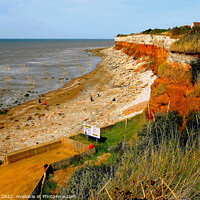 Buy canvas prints of Coast erosion, Hunstanton, Norfolk. by john hill