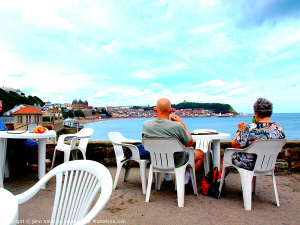 Cafe view of Scarborough Bay, Yorkshire, UK. Picture Board by john hill